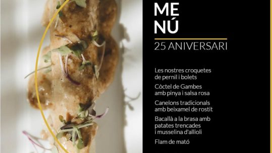 Menu 25è Aniversari El Palau Vell Restaurant